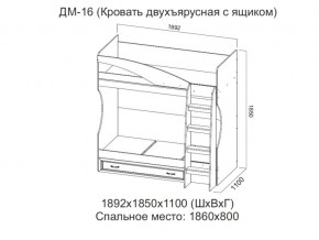 ДМ-16 Кровать двухъярусная с ящиком в Серове - serov.магазин96.com | фото