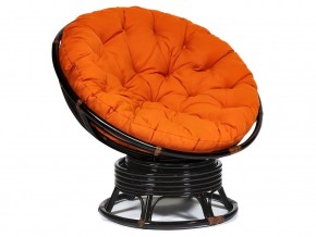 Кресло-качалка Papasan w 23/01 B с подушкой Antique brown, ткань Оранжевый в Серове - serov.магазин96.com | фото