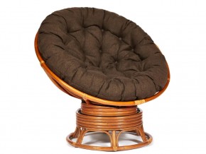 Кресло-качалка Papasan w 23/01 B с подушкой Cognac, ткань Коричневый в Серове - serov.магазин96.com | фото