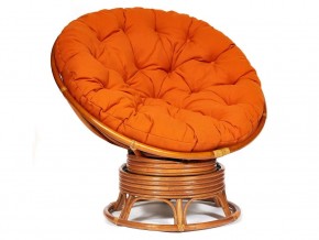 Кресло-качалка Papasan w 23/01 B с подушкой Cognac, ткань Оранжевый в Серове - serov.магазин96.com | фото